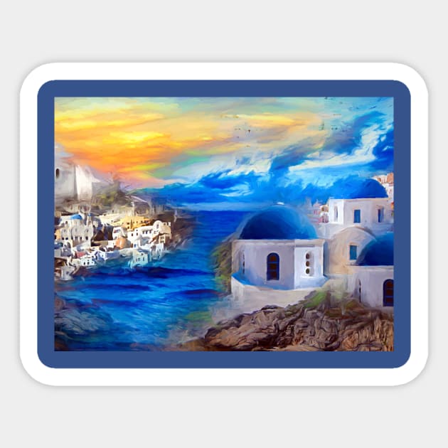 Santorini Dreamscape Sticker by jasminaseidl